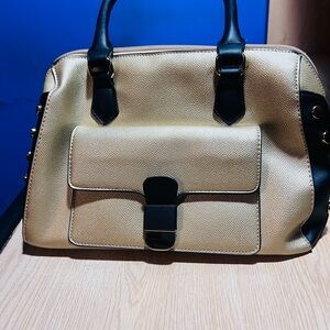 Elegant Black and Tan Handbag